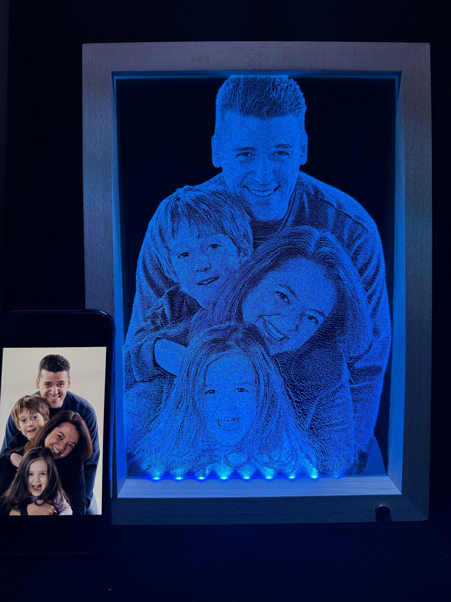 Handcrafted Illuminated Glass Portrait