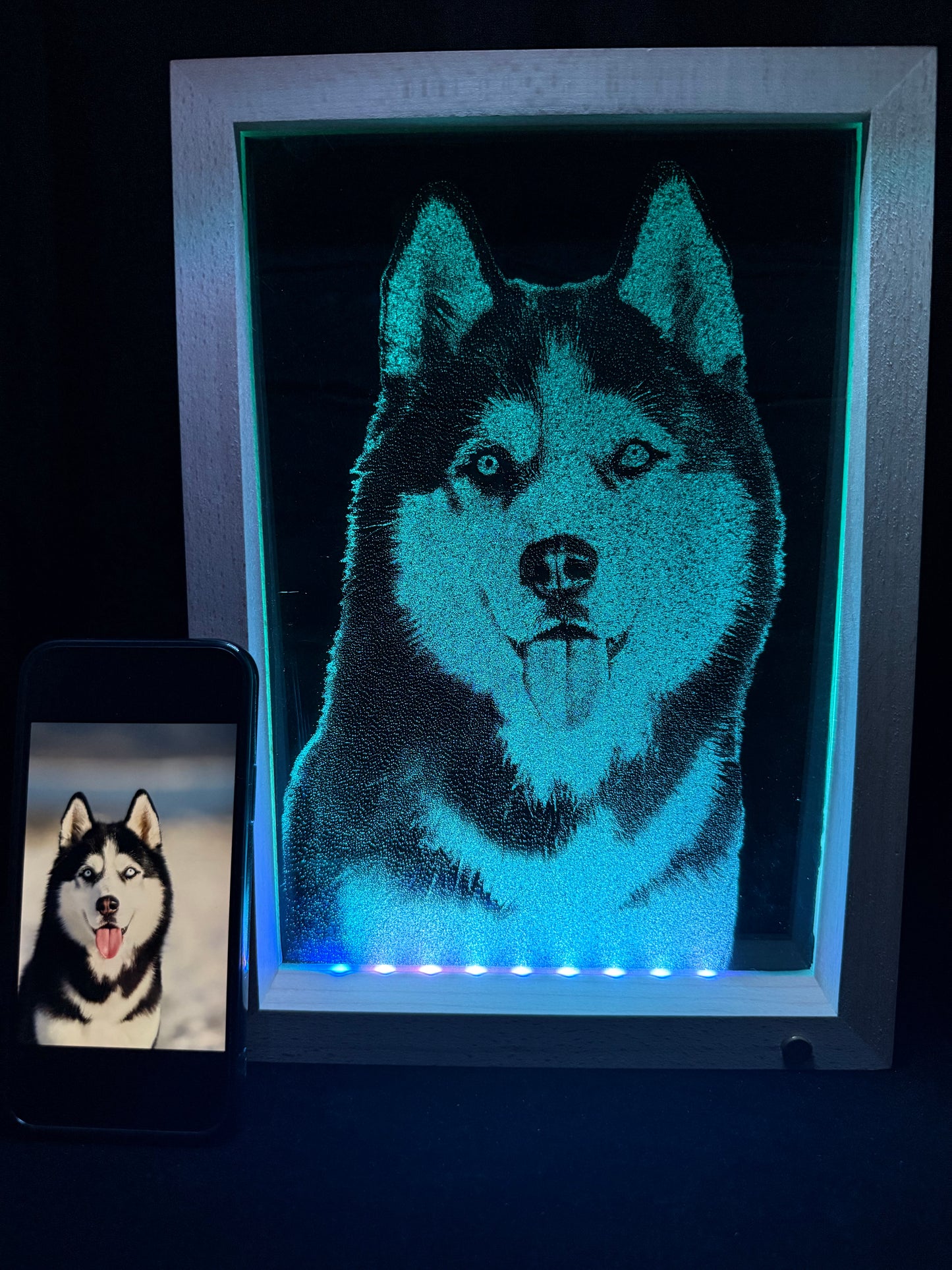 Handcrafted Illuminated Glass Portrait